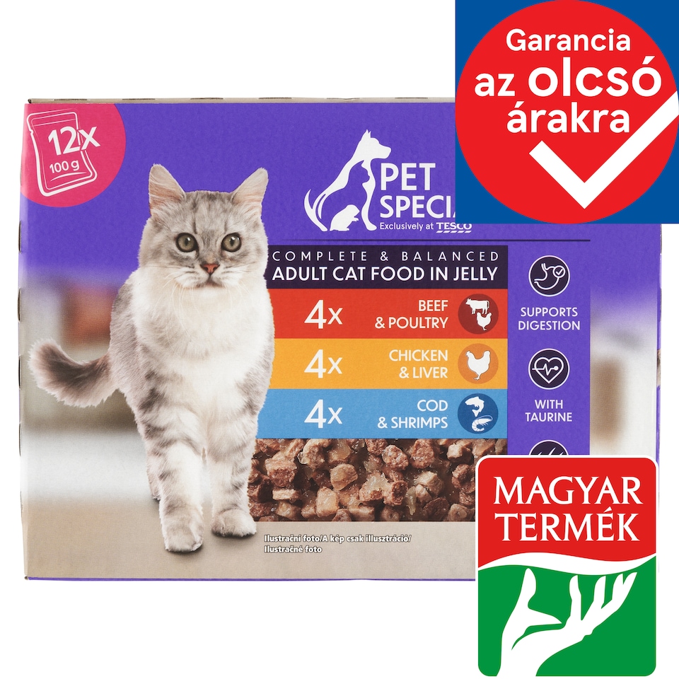 Pet Specialist teljes értékű állateledel felnőtt macskák számára falatok aszpikban 12 x 100 g 