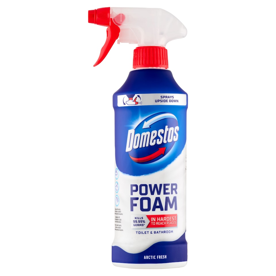 image 1 of Domestos Power Foam Arctic Fresh Toilet and Bathroom Cleaning and Disinfecting Foam 435ml