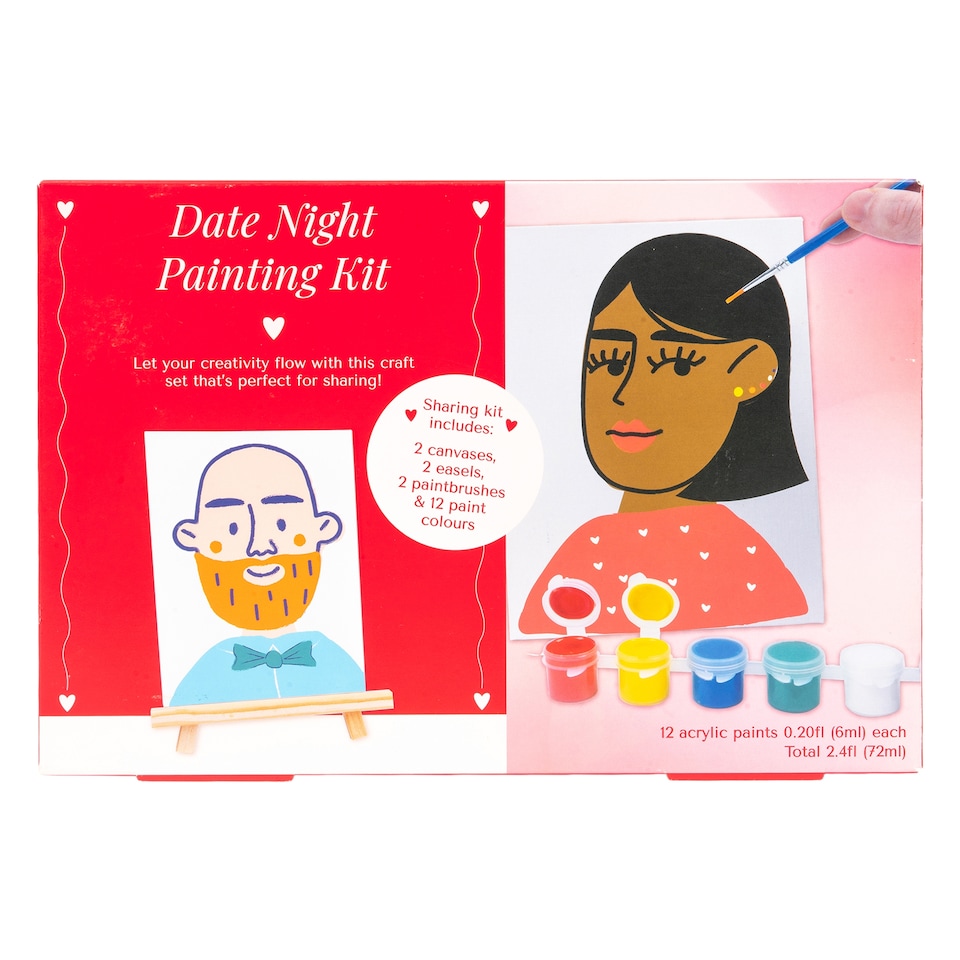 image 1 of Professor Puzzle Valentines Date Night Painting Kit