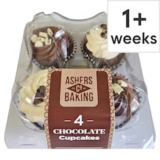 Ashers Chocolate Cupcakes 4 Pack