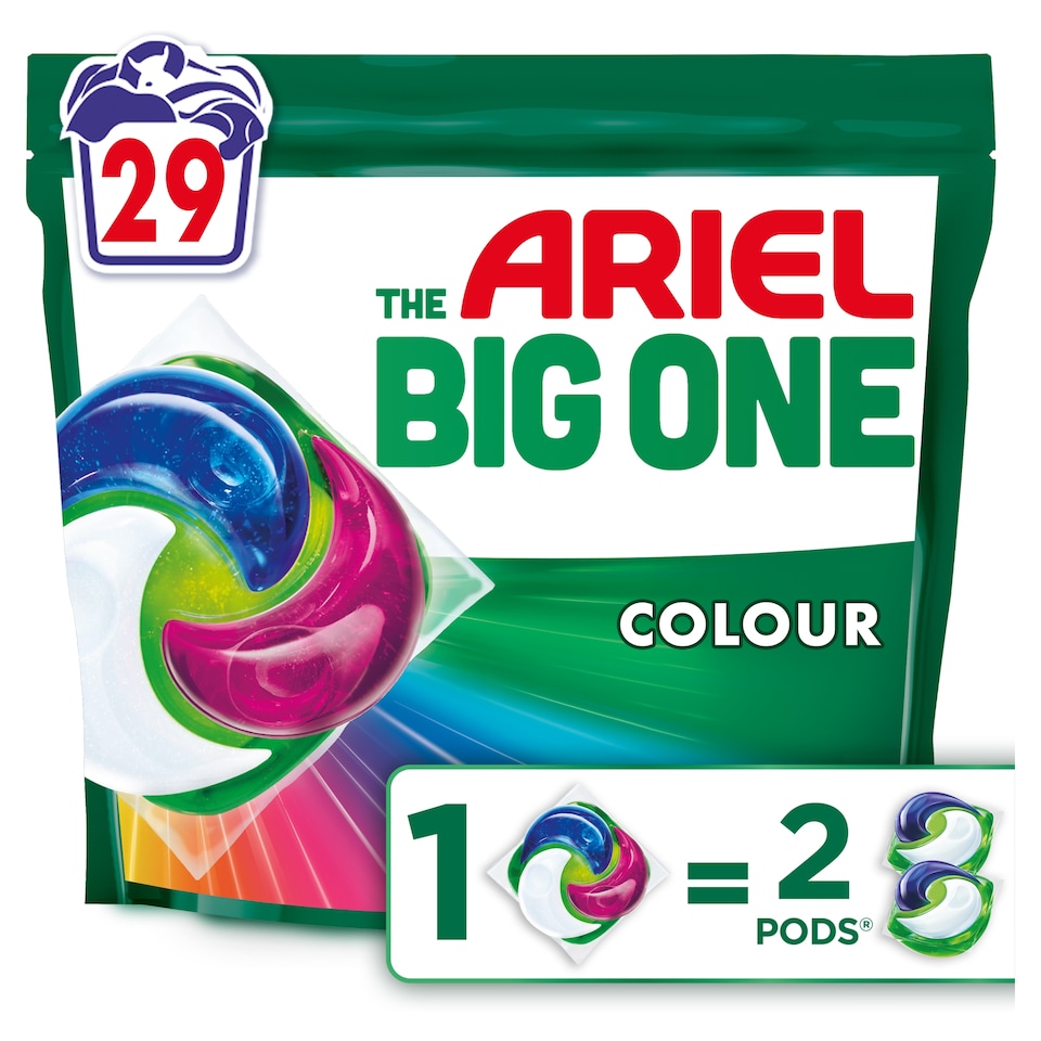 image 1 of Ariel The Big One Colour Washing Liquid Pods 29 washes 1052.7g