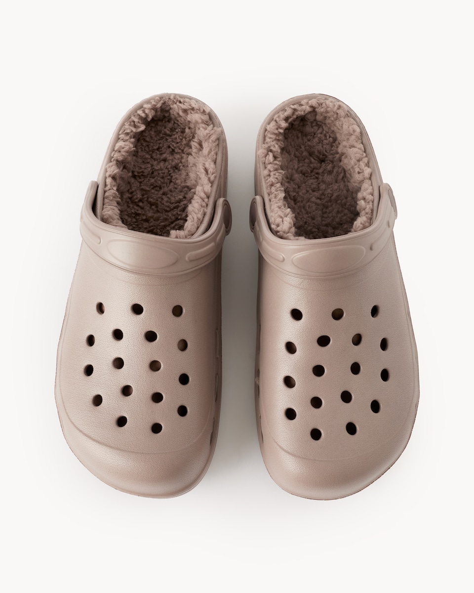 image 1 of F&F Borg Lined Clogs in Stone