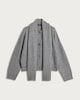 image 4 of F&F Knitted Scarf Collar Button Front Cardigan in Grey
