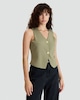 image 7 of F&F Sleeveless Two Button Waistcoat in Khaki