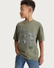 image 2 of F&F Boys Pure Cotton Printed Oversized Fit T-Shirt in Khaki