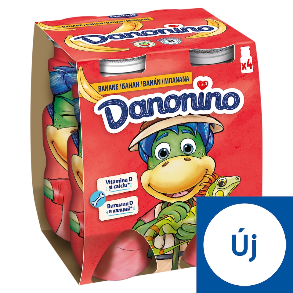Danonino zsírszegény banánízű joghurtital kalciummal és D3-vitaminnal 4 x 100 g (400 g)