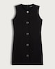 image 4 of F&F Sleeveless Button Detail Mini Dress in Black