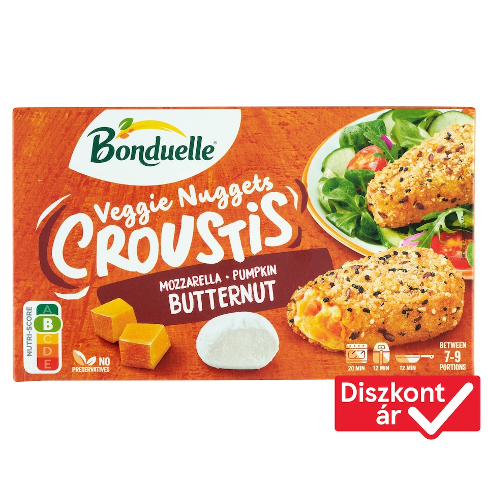 image 1 of Bonduelle Veggie Nuggets Quick-Frozen Breaded and Pre-Baked Vegetable Disc with Cheese 305 g