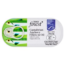 Tesco Finest Cantabrian Anchovy Fillets in Extra Virgin Olive Oil 50g