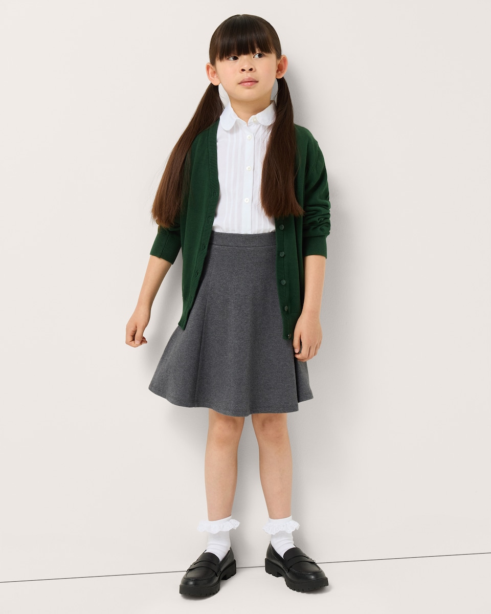 image 1 of F&F School Girls 2-Pack Cotton Rich Skirts in Grey