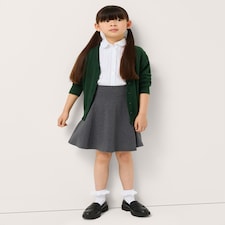 F&F School Girls 2-Pack Cotton Rich Skirts in Grey