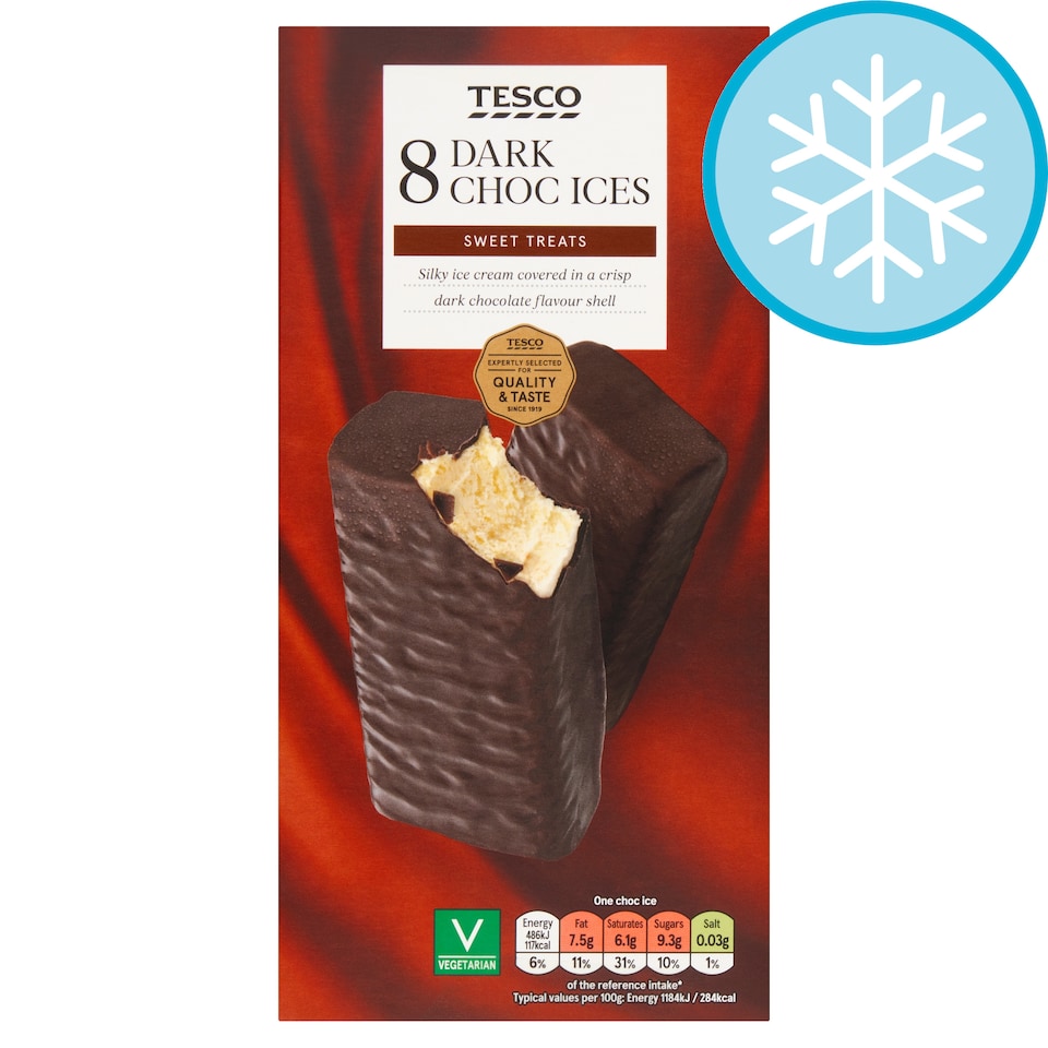 Tesco Dark Choc Ices 8x70ml