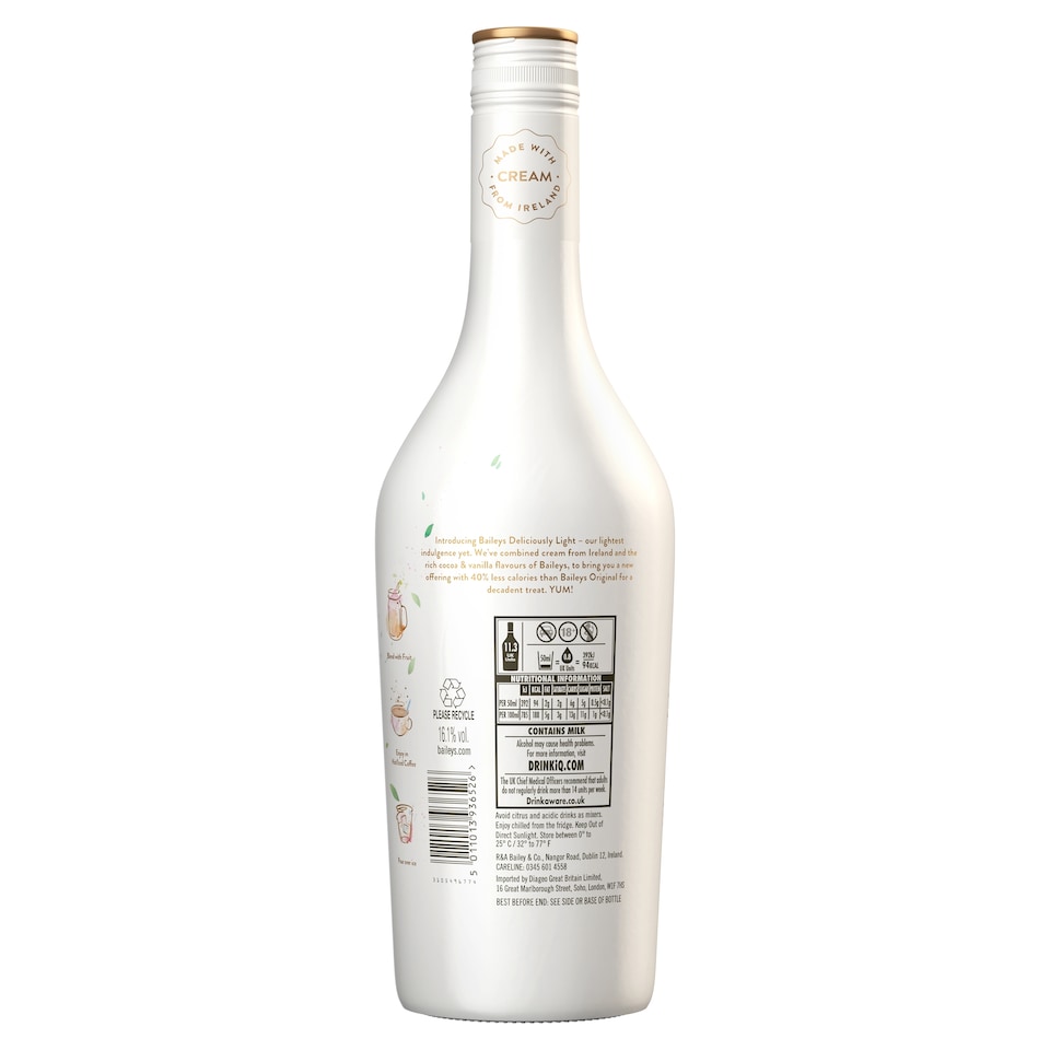 image 1 of Baileys Deliciously Light Irish Cream Liqueur Bottle 16.1% 70Cl