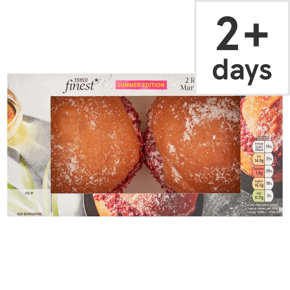 Tesco Finest 2 Raspberry Maritozzi Buns
