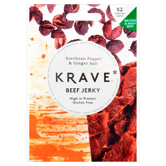 Krave Beef Jerky Szechuan Pepper & Ginger Salt 16G Tesco Groceries