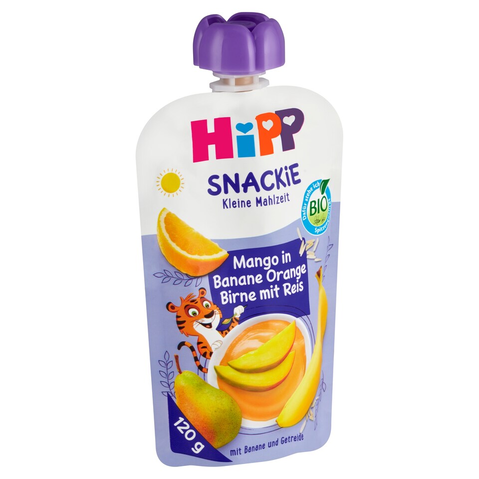 image 1 of HiPP Snackie Organic Banana-Orange-Pear-Mango-Rice Flour 120 g
