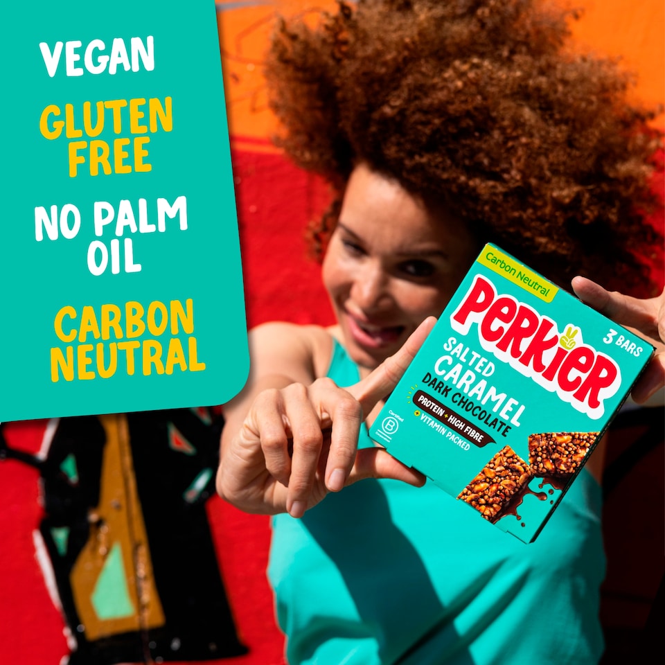 image 1 of Perkier Protein Bars - Salted Caramel Dark Chocolate 3 Pack 37g