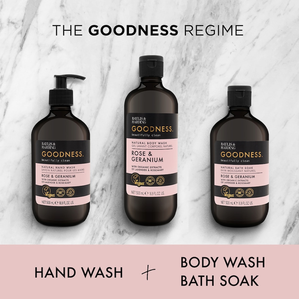image 1 of Baylis & Harding Goodness Rose & Geranium Bath Soak 500Ml