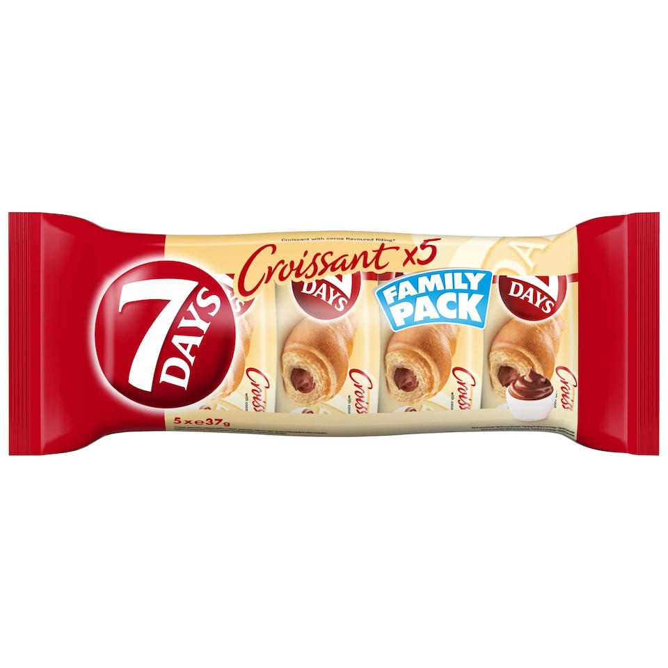 7DAYS Family Pack Croissant with Cocoa Filling 5 x 37 g (185 g)