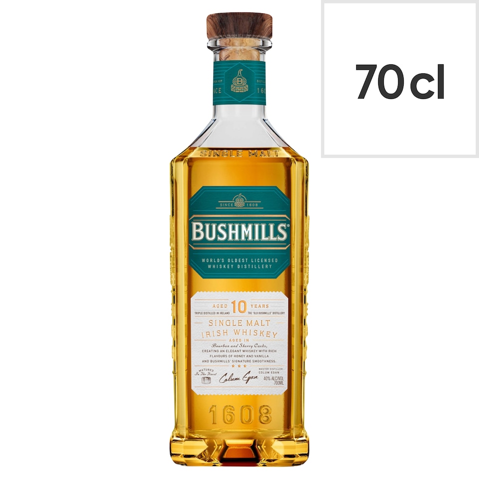 Bushmills Single Malt Irish Whiskey Aged 10 Years 700ml
