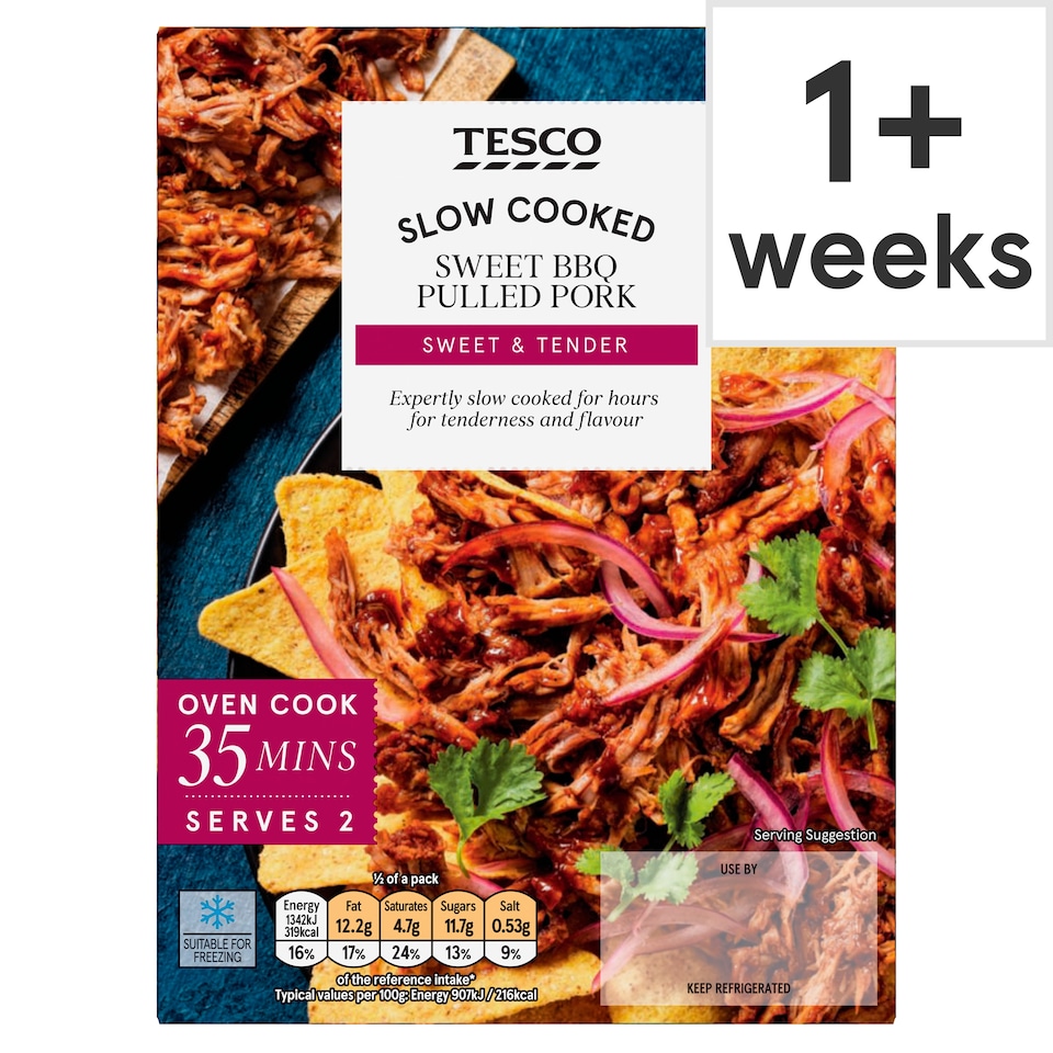 Tesco Slow Cooked Sweet BBQ Pulled Pork 410g 