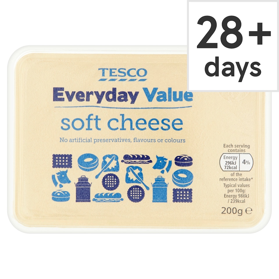 Tesco Everyday Value Soft Cheese 200G