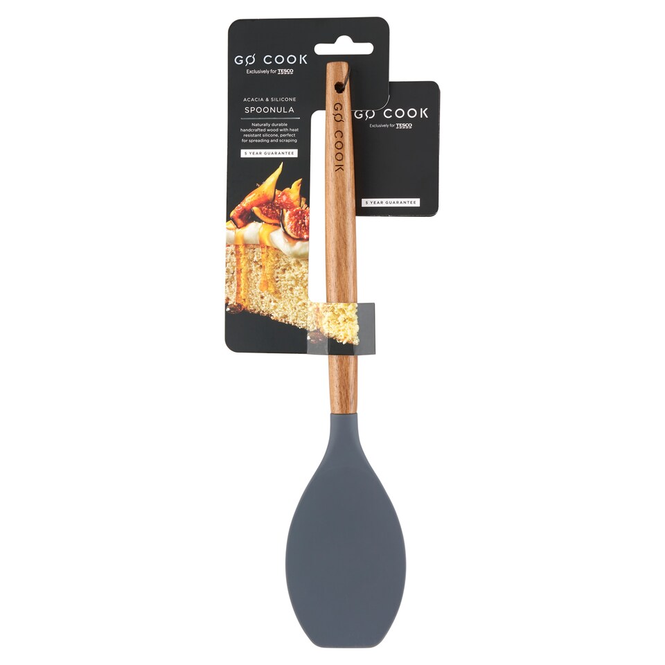 Go Cook Akáciová silikónová lopatka sivá
