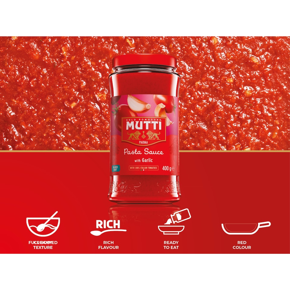 image 1 of Mutti Tomato Pasta Sauce with Garlic 400g