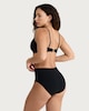 image 3 of F&F Textured High Waisted Bikini Bottoms in Black