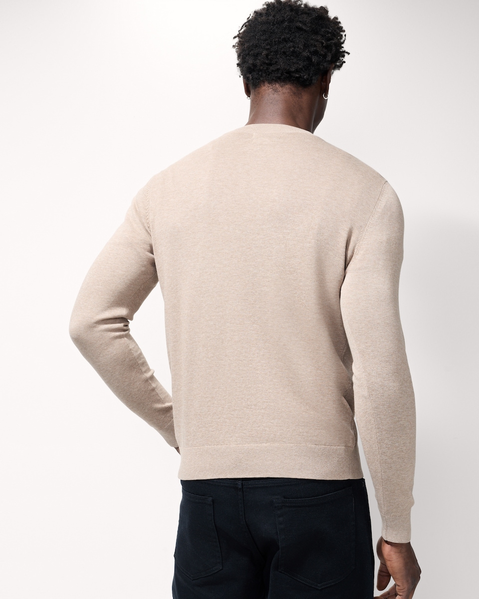 image 1 of F&F Pure Cotton Crew Neck Jumper in Neutral