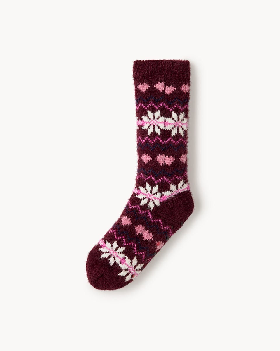 F&F Fair Isle Slipper Socks in Purple