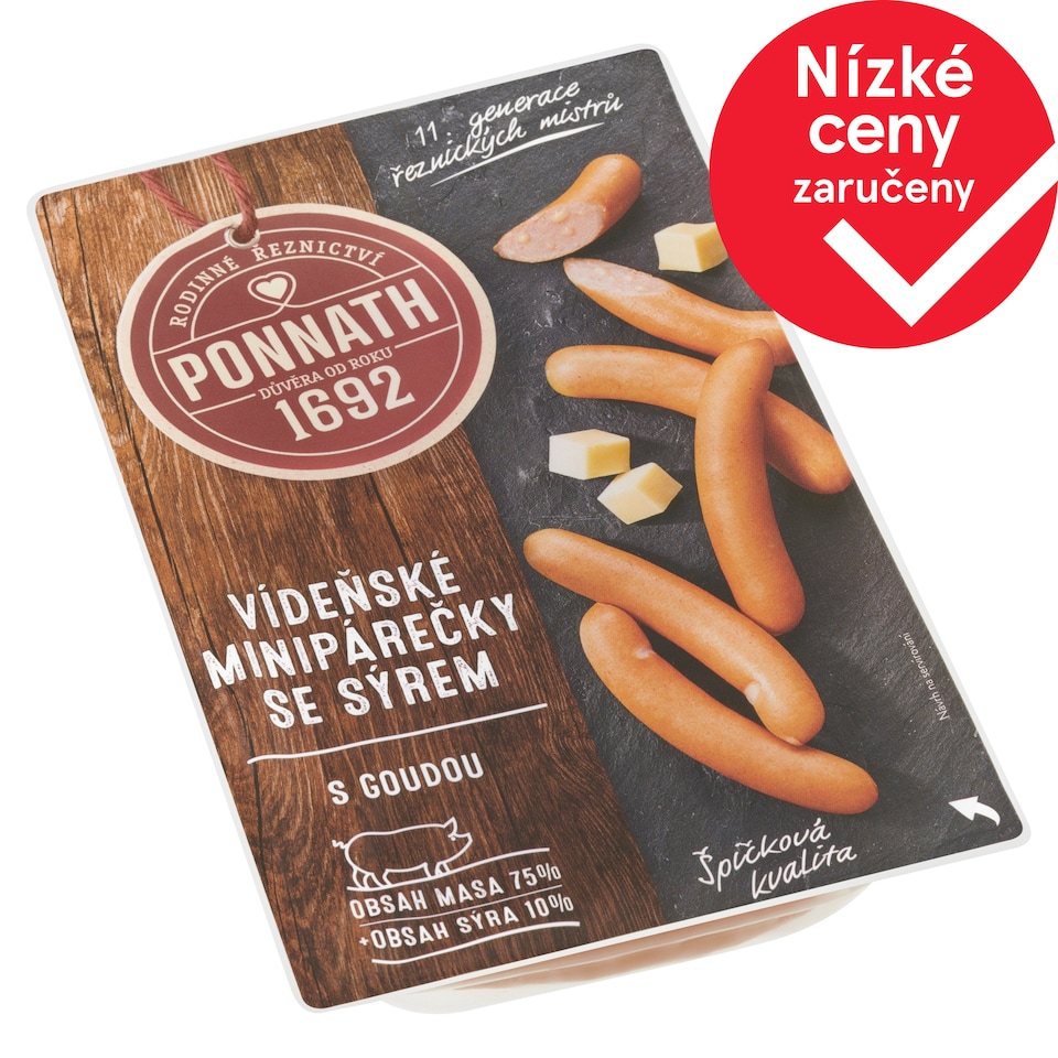 Ponnath Vídeňské minipárečky se sýrem 200g