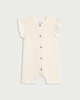 image 1 of F&F Baby Pure Cotton Knitted Frill Sleeved Romper in White
