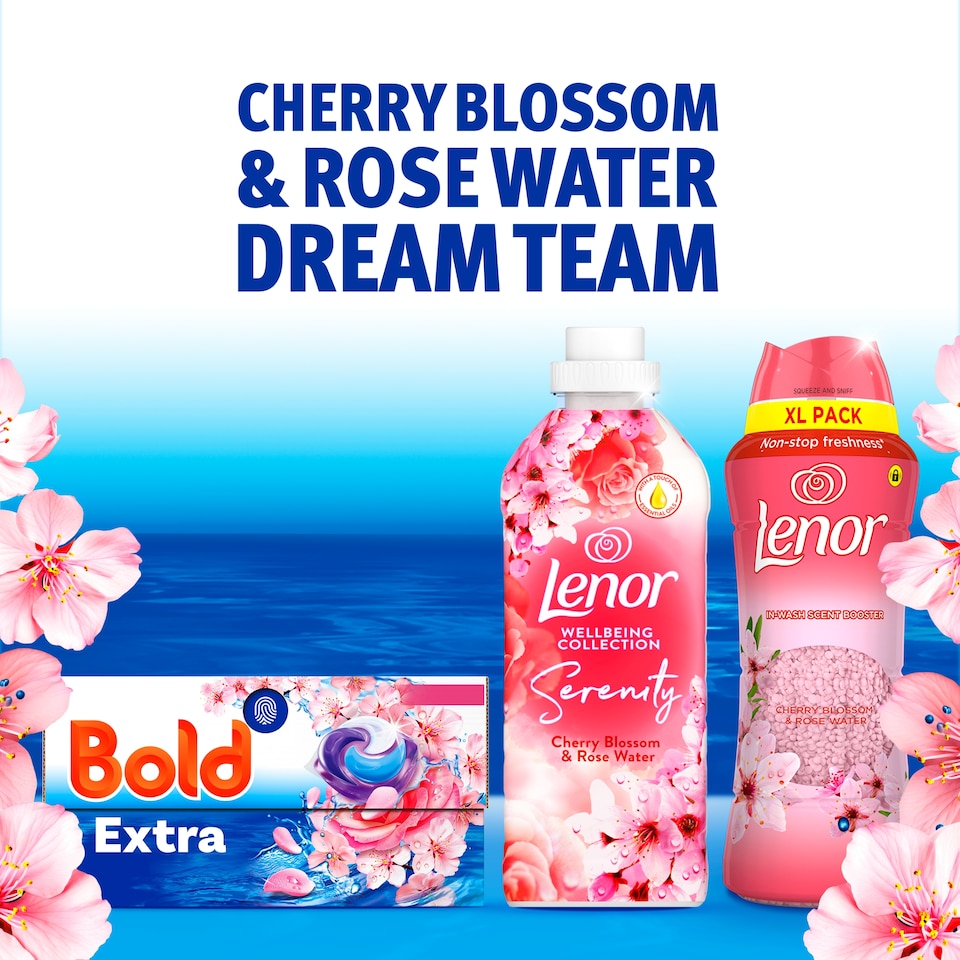 image 1 of Bold Extra Washing Liquid Pods Cherry Blossom & Rose Water 29 washes 672.8g
