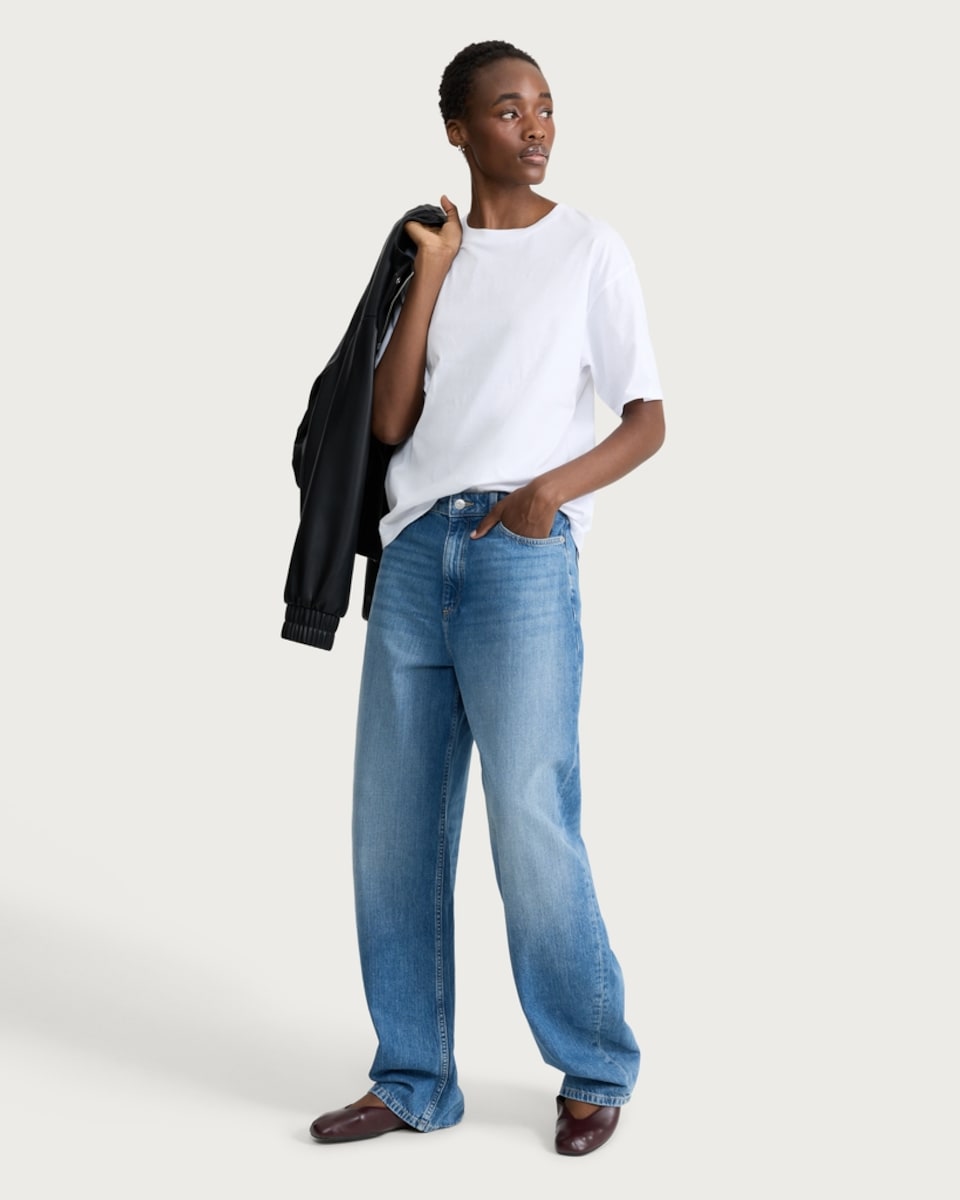 image 1 of F&F Pure Cotton Oversized Fit T-Shirt in White