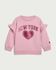 image 4 of F&F Girls Cotton Rich New York Sweatshirt in Pink