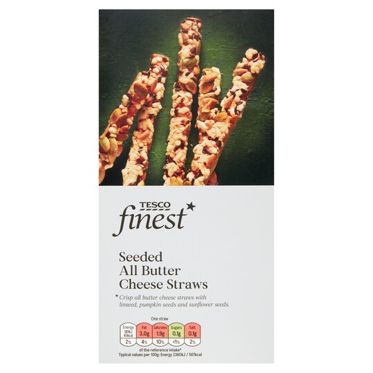 Tesco Finest Seeded All Butter Cheese Straws 100G Tesco Groceries