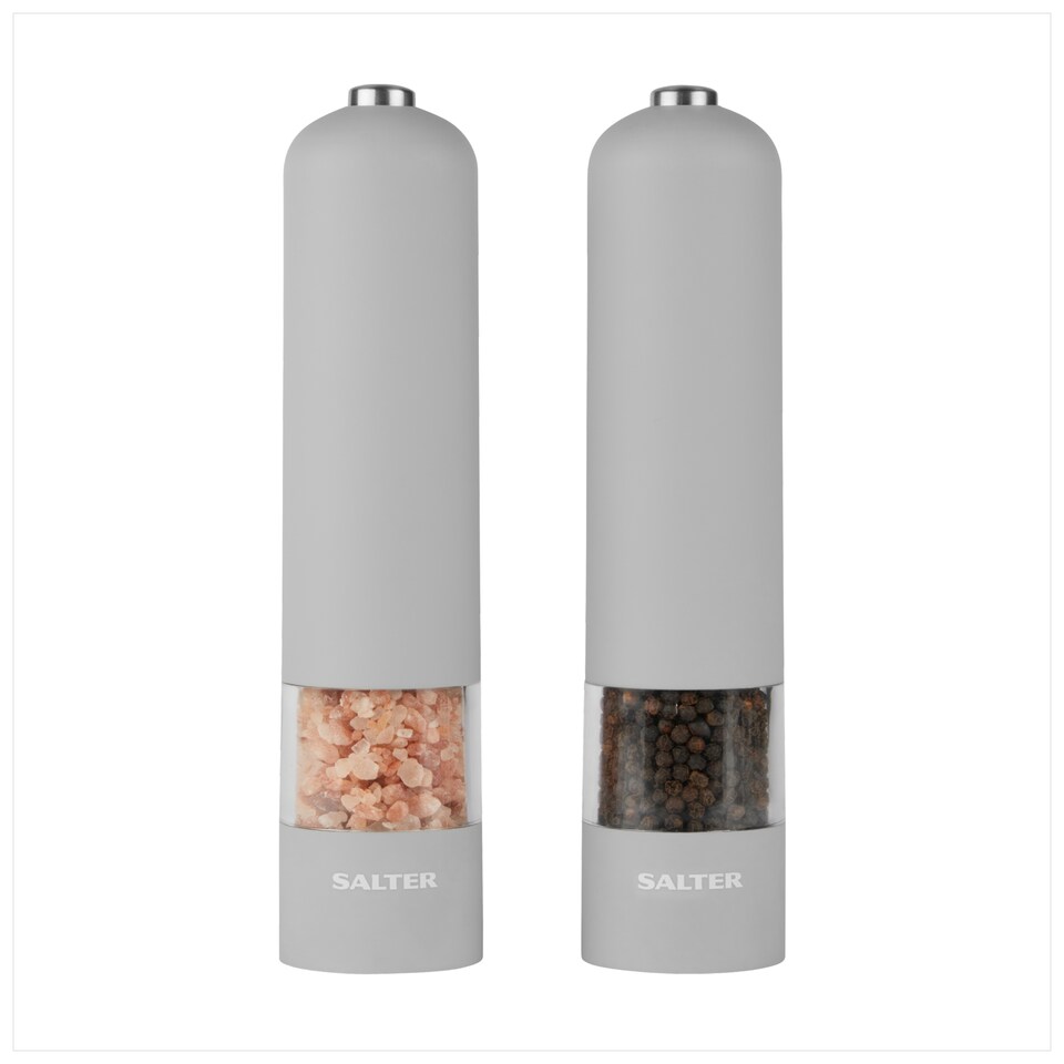 image 1 of Salter Simply Prep Soft touch Grey Electric Mill Set