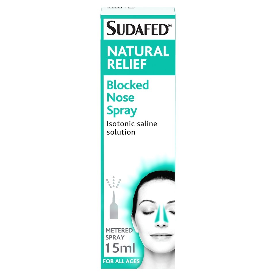 image 1 of Sudafed Natural Relief Blocked Nose Metered Spray 15ml
