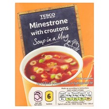 Tesco Minestrone Soup In A Mug 6 Pack 138G