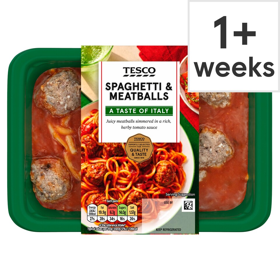Tesco Spaghetti & Meatballs 400G