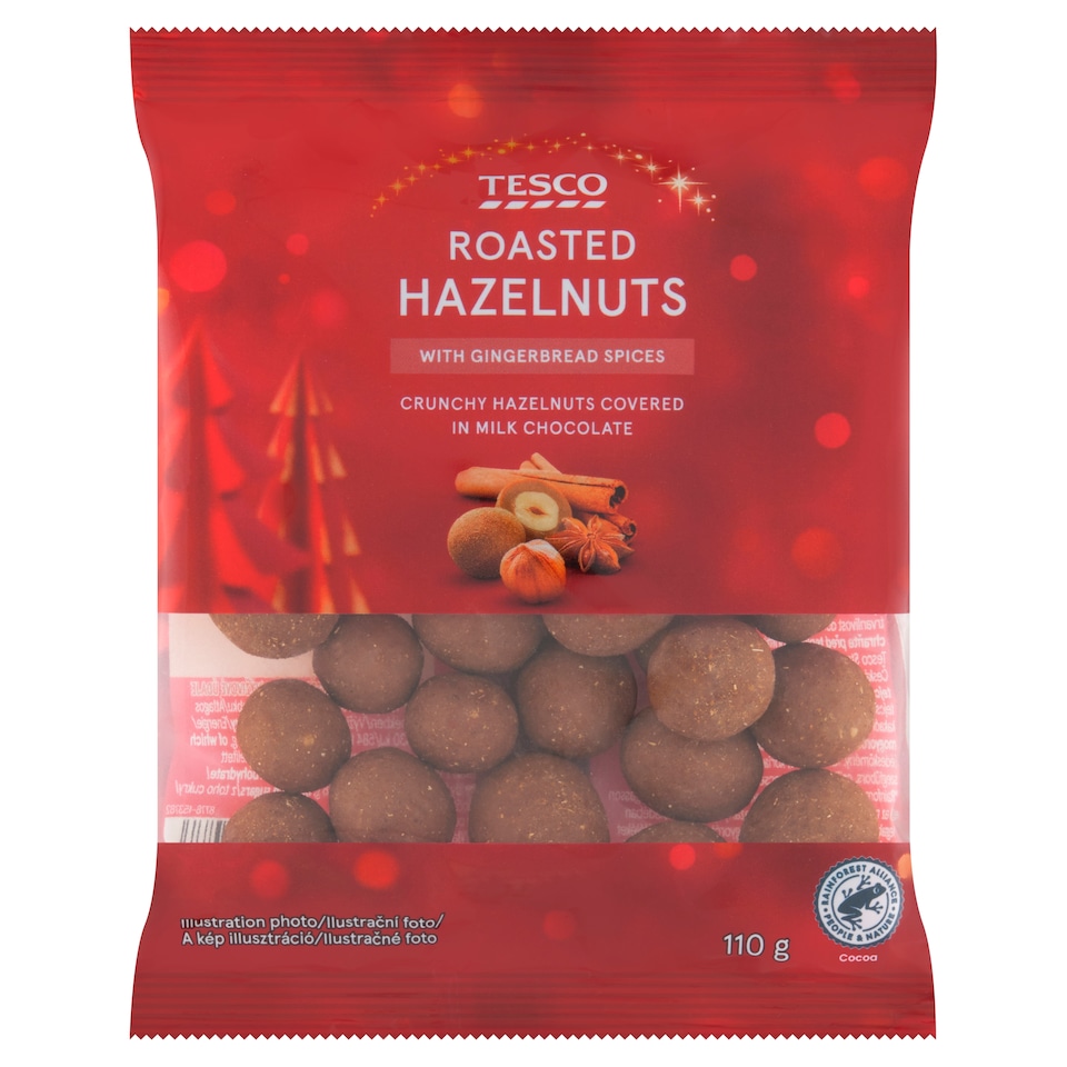 Tesco Roasted Hazelnuts with Gingerbread Spices Covered in Milk Chocolate 110 g