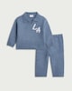image 1 of F&F Baby 2-Piece Knitted LA Set in Blue