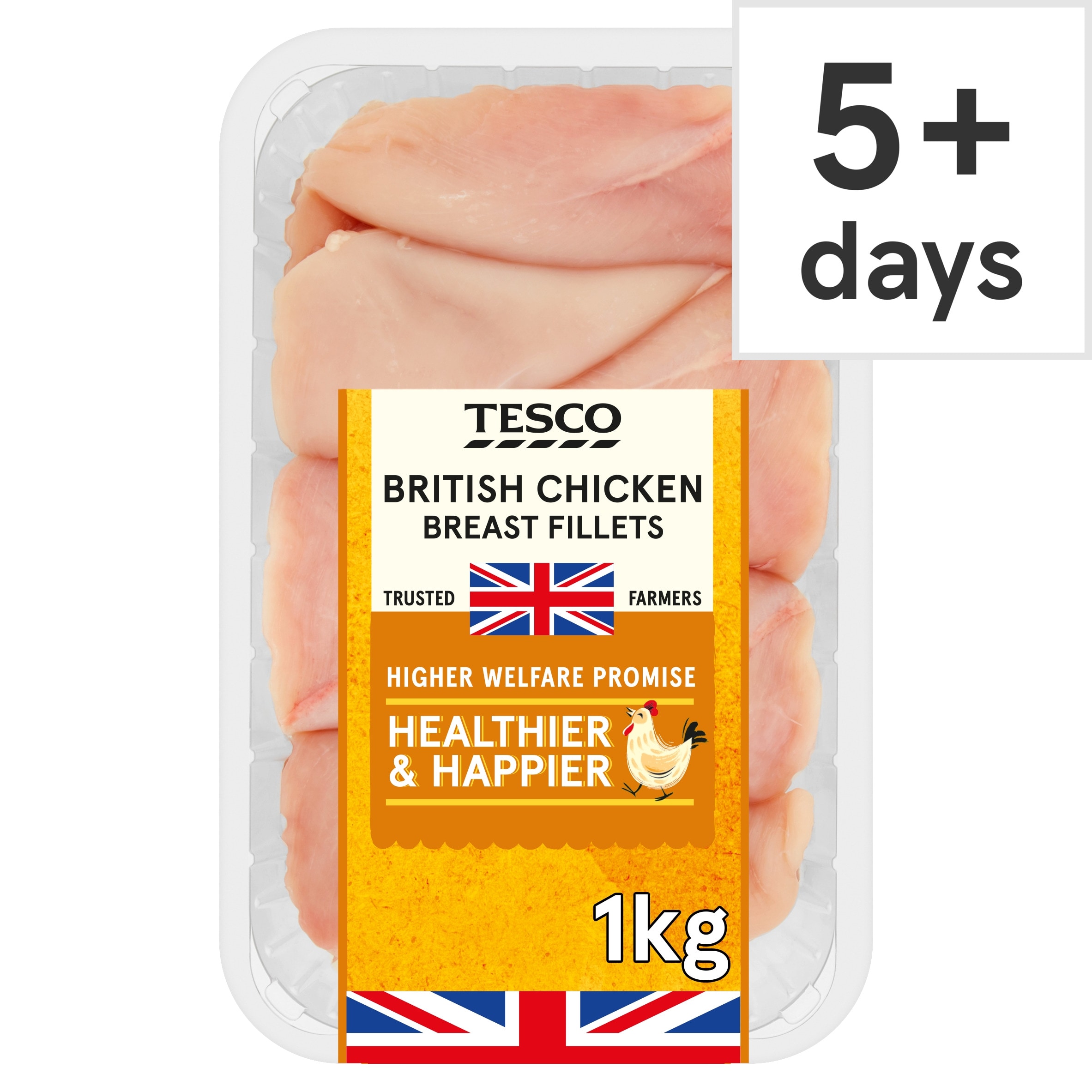 Tesco British Chicken Breast Fillets 1KG