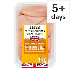Tesco British Chicken Breast Fillets 1KG