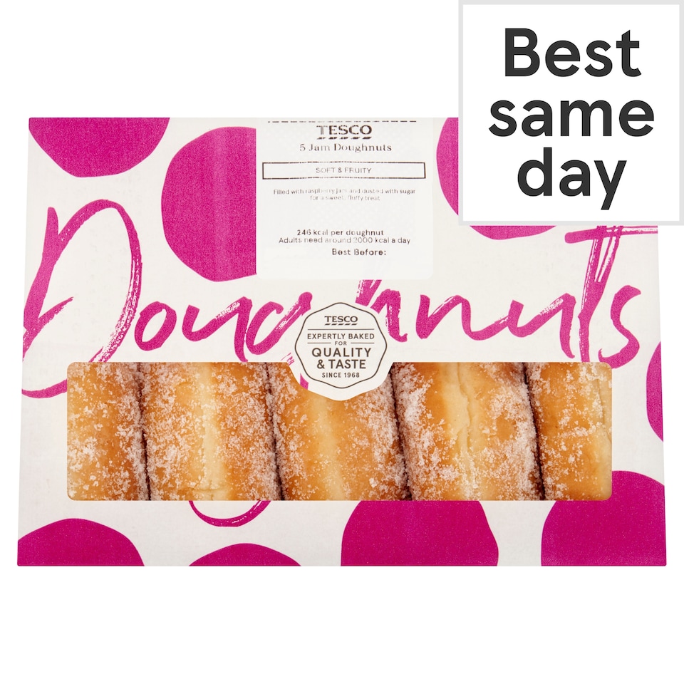 image 1 of Tesco 5 Jam Doughnuts