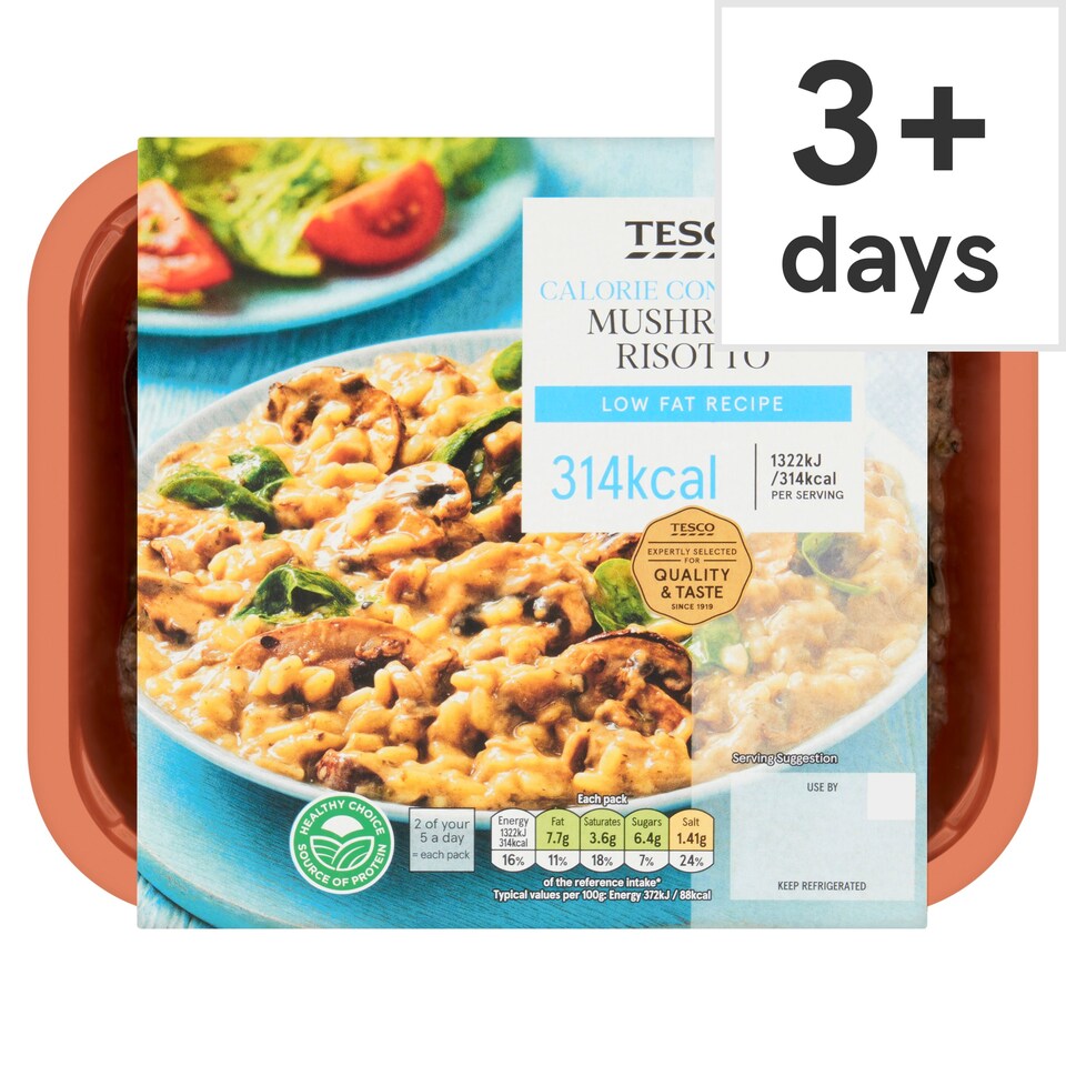 Tesco Calorie Controlled Mushroom Risotto 380G Tesco Groceries