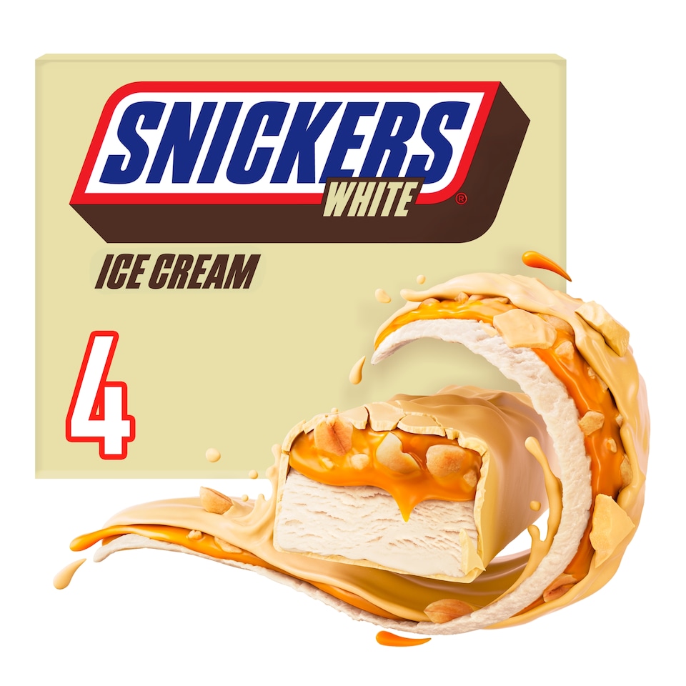 image 1 of Snickers White Ice Cream Bars 4x40.8g