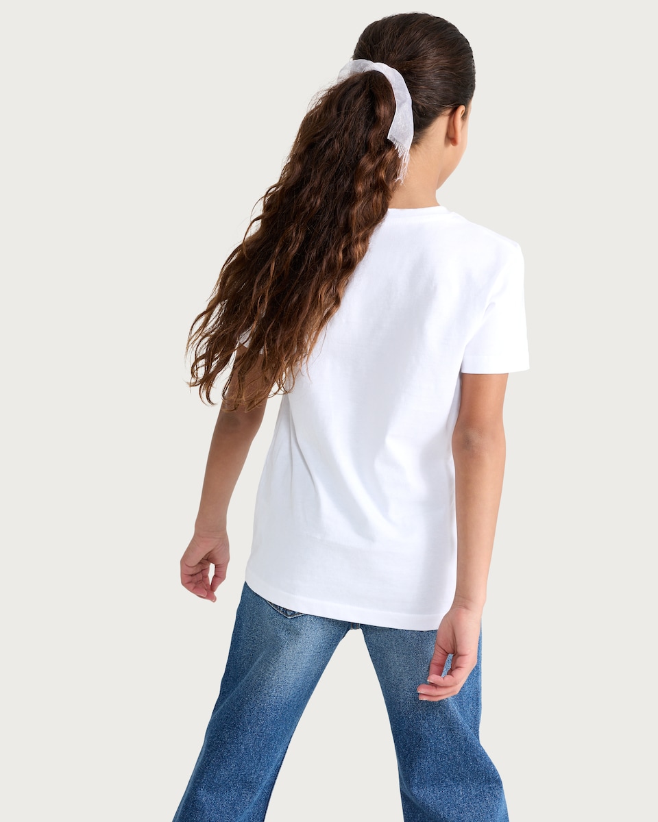 image 1 of K-Pop Demon Hunters Pure Cotton Huntrix Print T-Shirt in White
