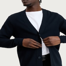 F&F Knitted Button Up Relaxed Fit Cardigan in Navy